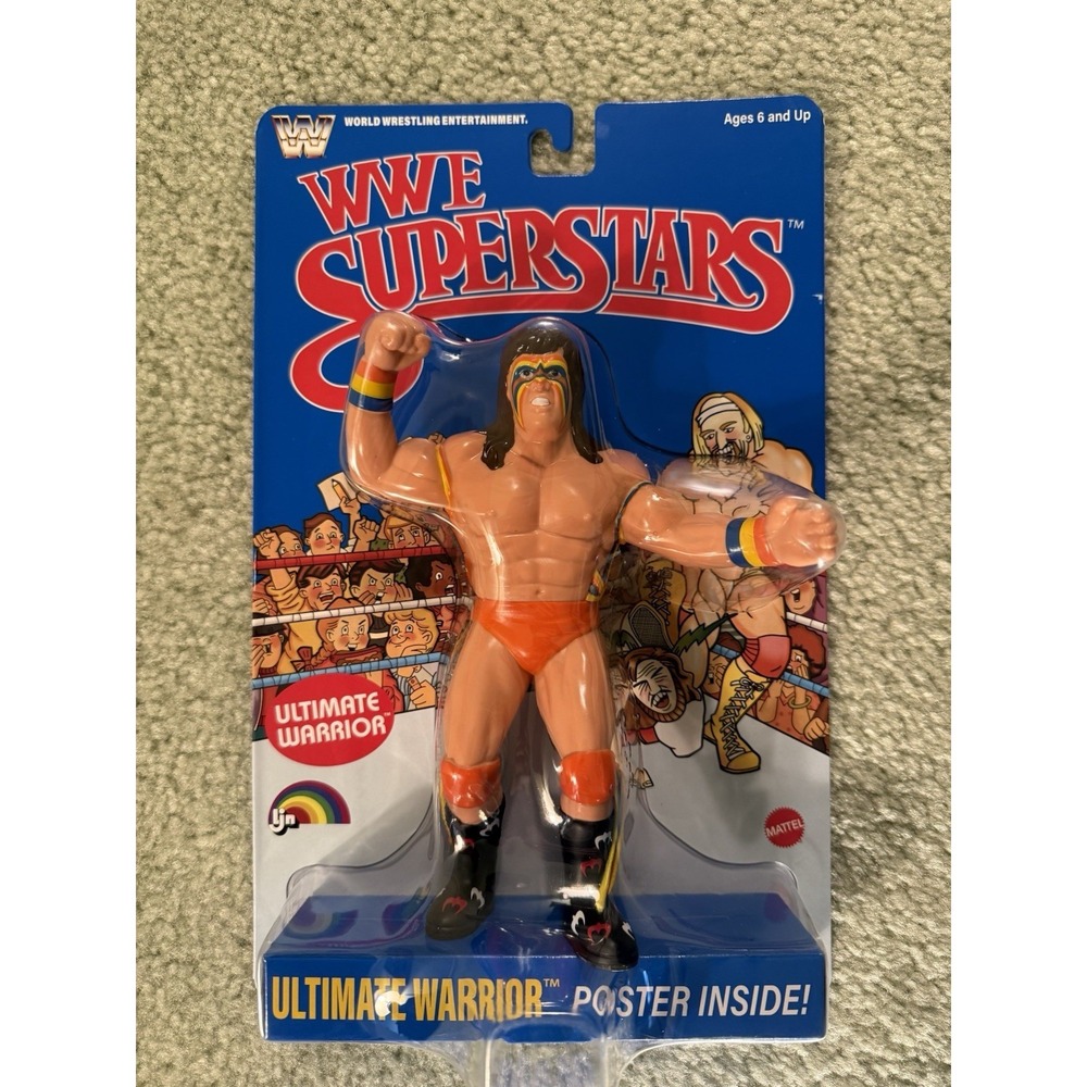 WWE LJN MATTEL SUPERSTARS ULTIMATE WARRIOR 8" ACTION FIGURE BLUE CARD SHIPS NOW